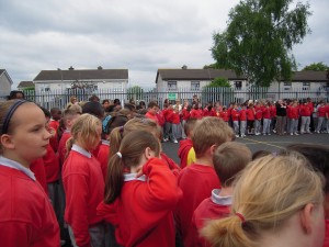 All the school on the yard