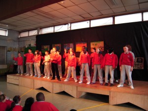 Ms Cahill's class on the stage
